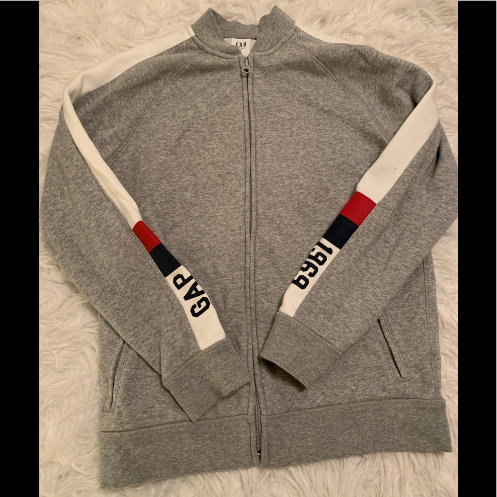 Boys Gap zip jacket sz XXL grey red blue like new